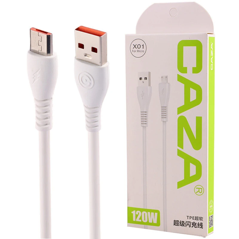 کابل میکرو یو اس بی فست شارژ Caza X01 120W 86cm