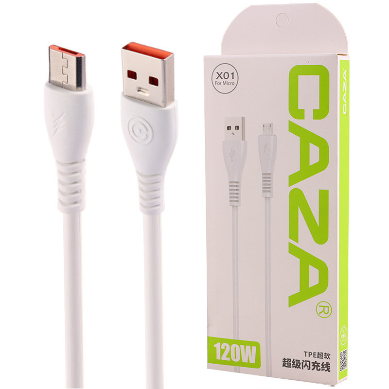کابل میکرو یو اس بی فست شارژ Caza X01 120W 86cm