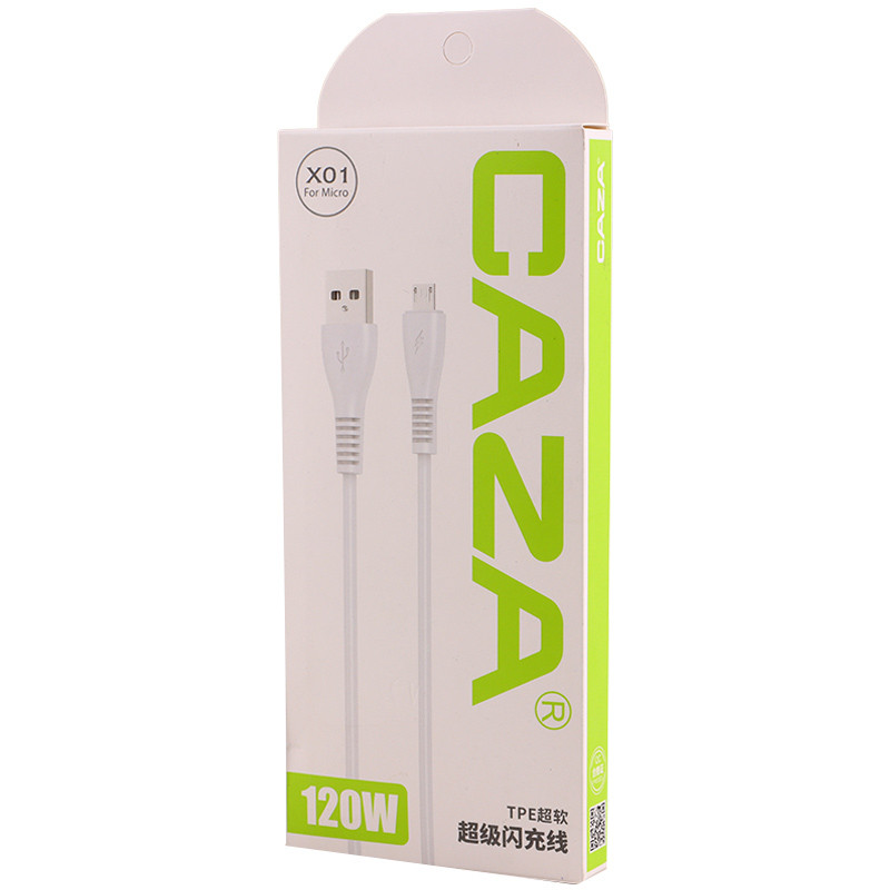 کابل میکرو یو اس بی فست شارژ Caza X01 120W 86cm