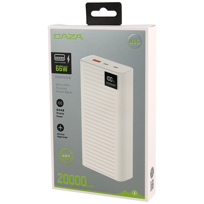 پاوربانک فست شارژ 20000 کی زا Caza N06s 66W
