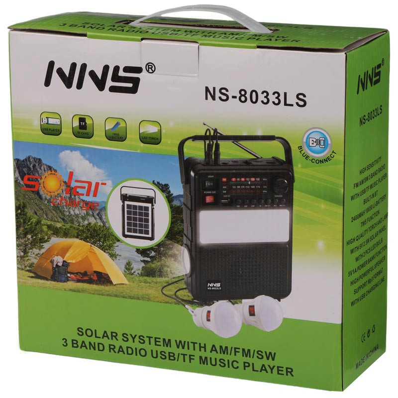رادیو اسپیکر بلوتوثی رم و فلش خور خورشیدی NNS NS-8033LS