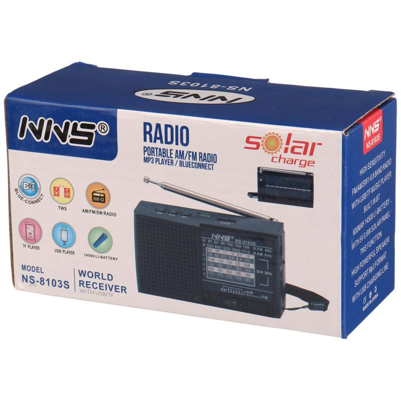 رادیو اسپیکر بلوتوثی رم و فلش خور خورشیدی NNS NS-8103S