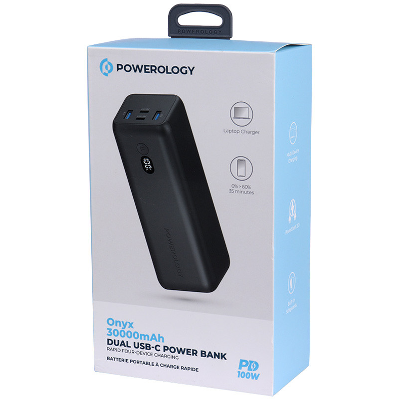 پاور بانک فست شارژ 30000 پاورولوجی Powerology PPBCHA20 QC3.0 PD 100W