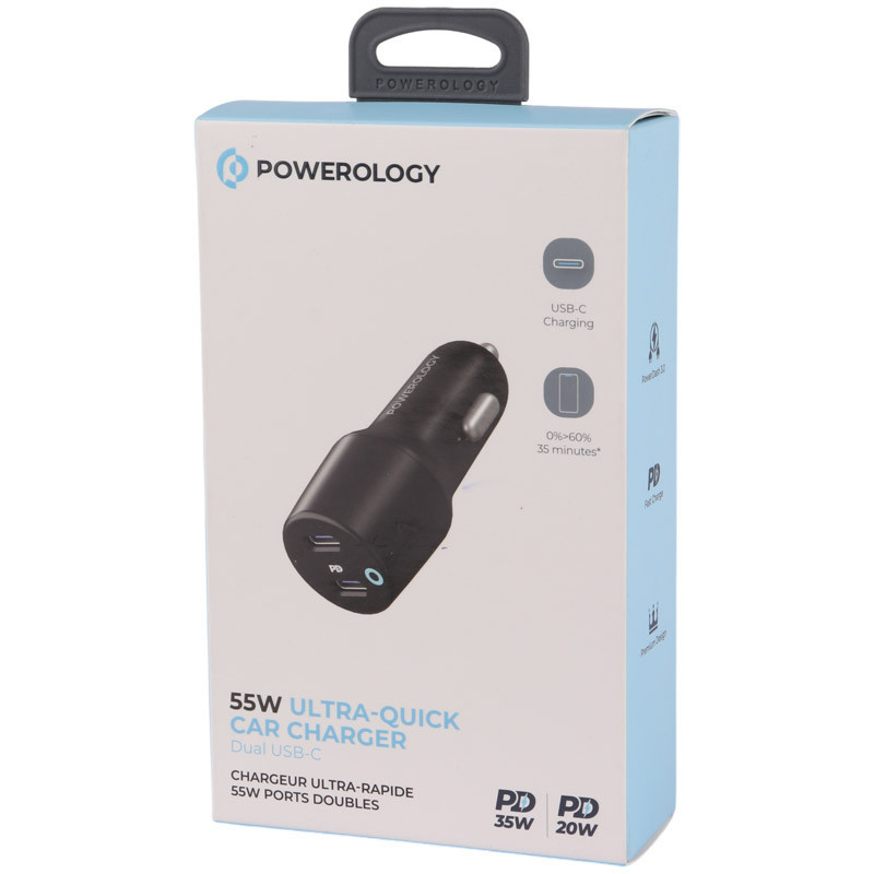 شارژر فندکی فست شارژ Powerology PCCSR006 PD 3A 35W