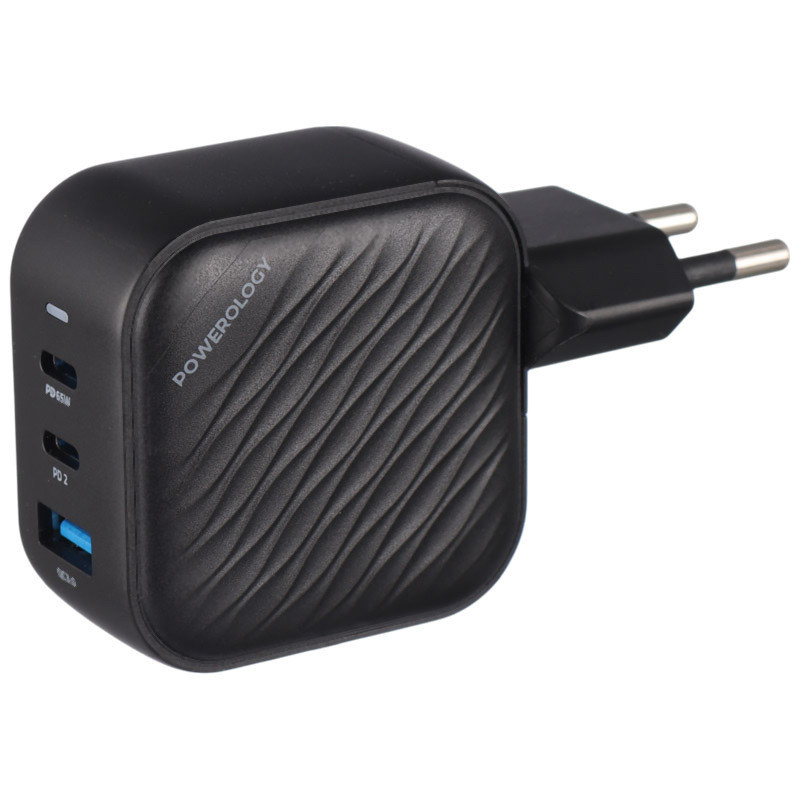 کلگی فست شارژ Powerology PWCUQC019 3Port QC3.0 PD 3A 65W
