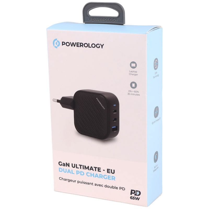 کلگی فست شارژ Powerology PWCUQC019 3Port QC3.0 PD 3A 65W
