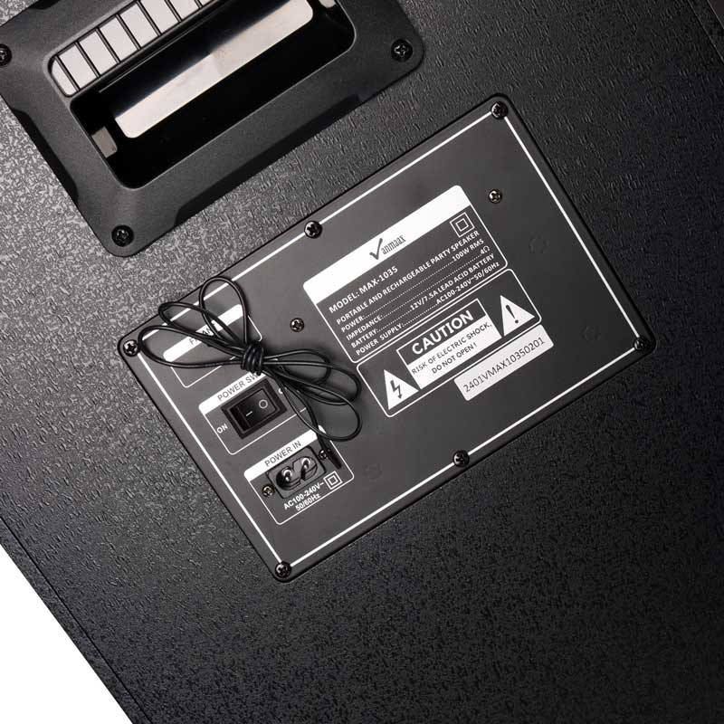 اسپیکر چمدانی بلوتوثی رم و فلش خور Vanmaax MAX-1035 + میکروفون و ریموت کنترل
