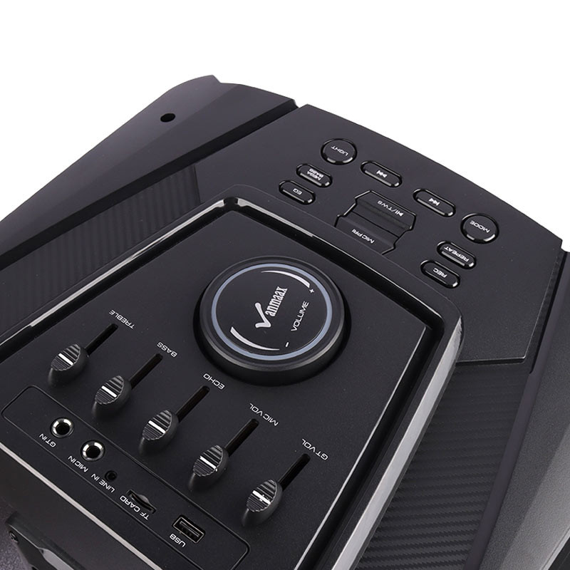 اسپیکر چمدانی بلوتوثی رم و فلش خور Vanmaax MAX-1035 + میکروفون و ریموت کنترل