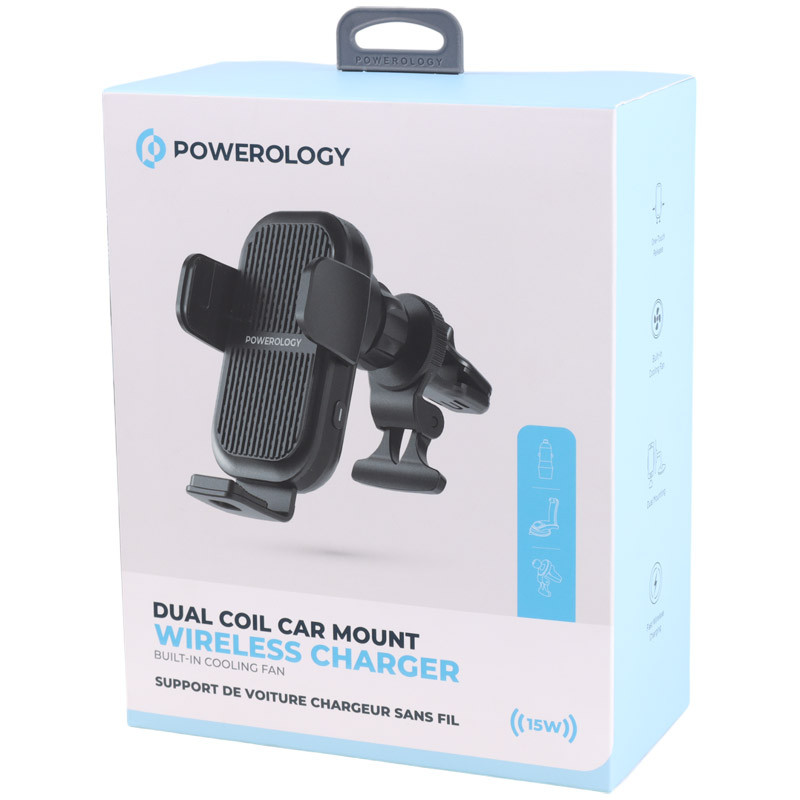 هولدر و شارژر وایرلس Powerology PCCSR009 PD 15W + شارژر فندکی