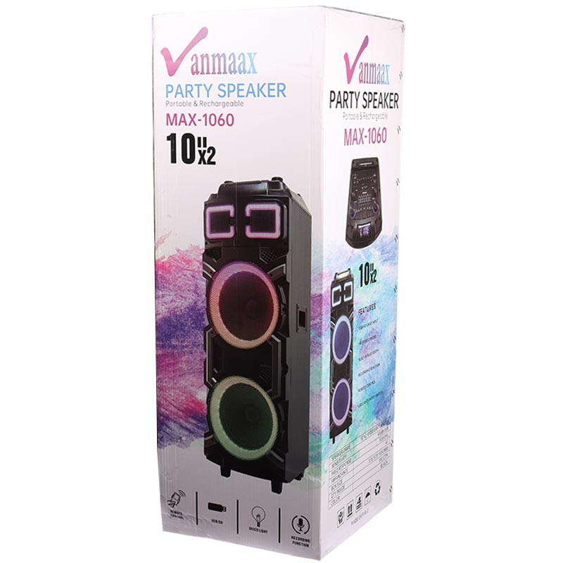 اسپیکر چمدانی بلوتوثی رم و فلش خور Vanmaax MAX-1060