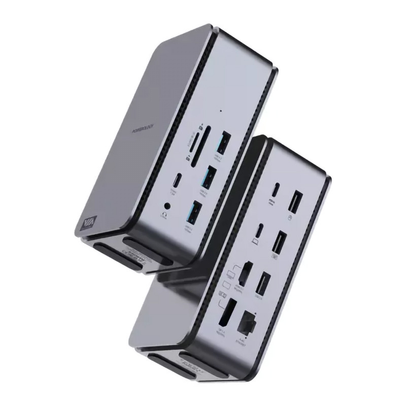 هاب 15 پورت Type-C پاورولوجی PW15IN1DS-GY