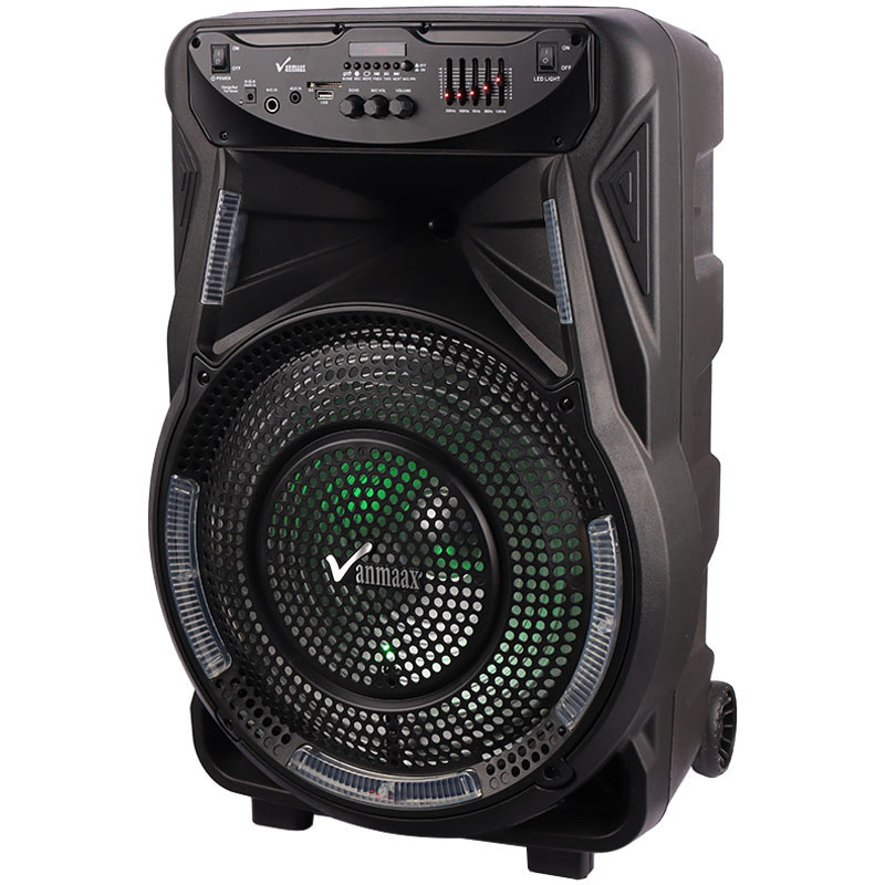 اسپیکر چمدانی بلوتوثی رم و فلش خور Vanmaax MAX-800 + میکروفون و ریموت کنترل