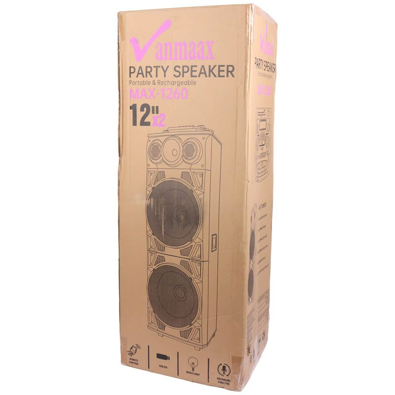 اسپیکر چمدانی بلوتوثی رم و فلش خور Vanmaax MAX-1260