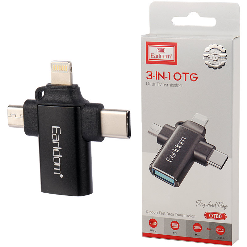 تبدیل Earldom ET-OT80 OTG USB3.0 To MicroUSB / Type-C / Lightning