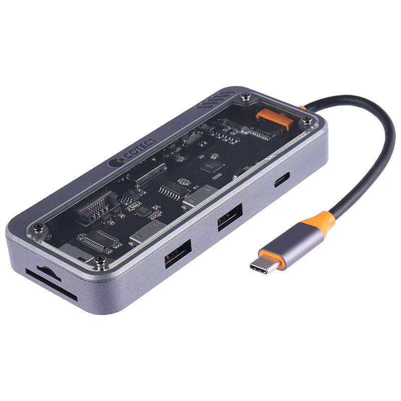 هاب Coteci 16016 Type-C To USB3.0/USB2.0/Type-C/HDMI/RJ45/SD/TF