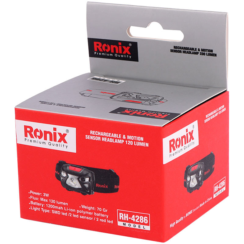 چراغ قوه پیشانی هدلایت شارژی Ronix RH-4286