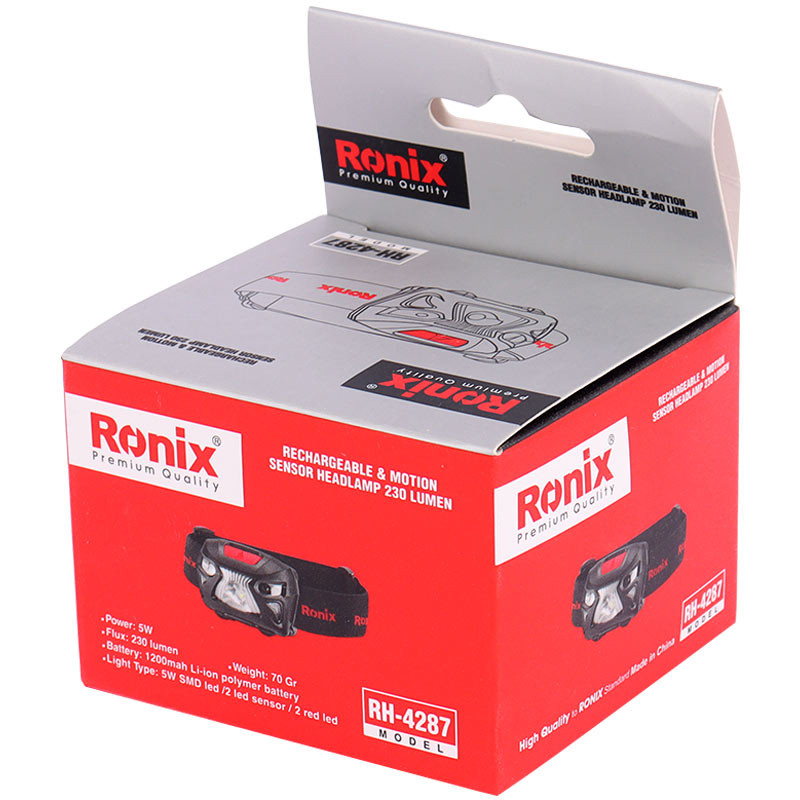 چراغ قوه پیشانی هدلایت شارژی Ronix RH-4287