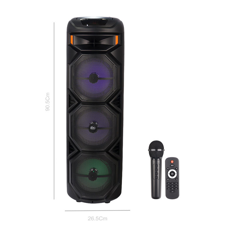 اسپیکر چمدانی بلوتوثی رم و فلش خور Sing-E ZQS8301 + میکروفون و ریموت کنترل