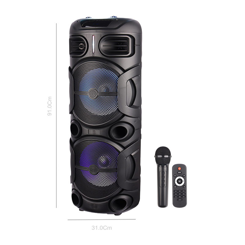 اسپیکر چمدانی بلوتوثی رم و فلش خور Sing-E ZQS12208 + میکروفون و ریموت کنترل