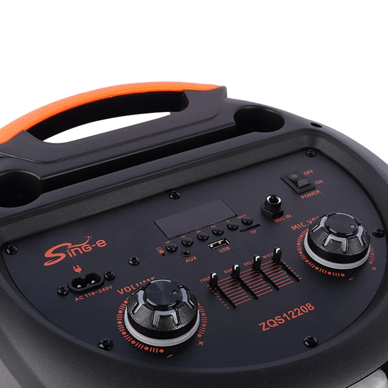 اسپیکر چمدانی بلوتوثی رم و فلش خور Sing-E ZQS12208 + میکروفون و ریموت کنترل