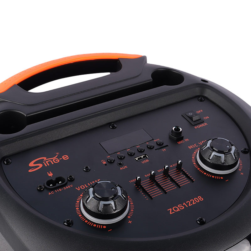 اسپیکر چمدانی بلوتوثی رم و فلش خور Sing-E ZQS12208 + میکروفون و ریموت کنترل