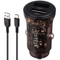 شارژر فندکی فست شارژ &nbsp;Earldom ES-CC24 3.4A 15W + کابل تایپ سی