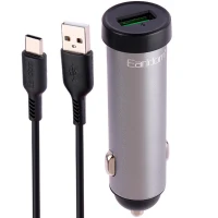 شارژر فندکی فست شارژ Earldom ES-CC21 2.4A 12W + کابل تایپ سی