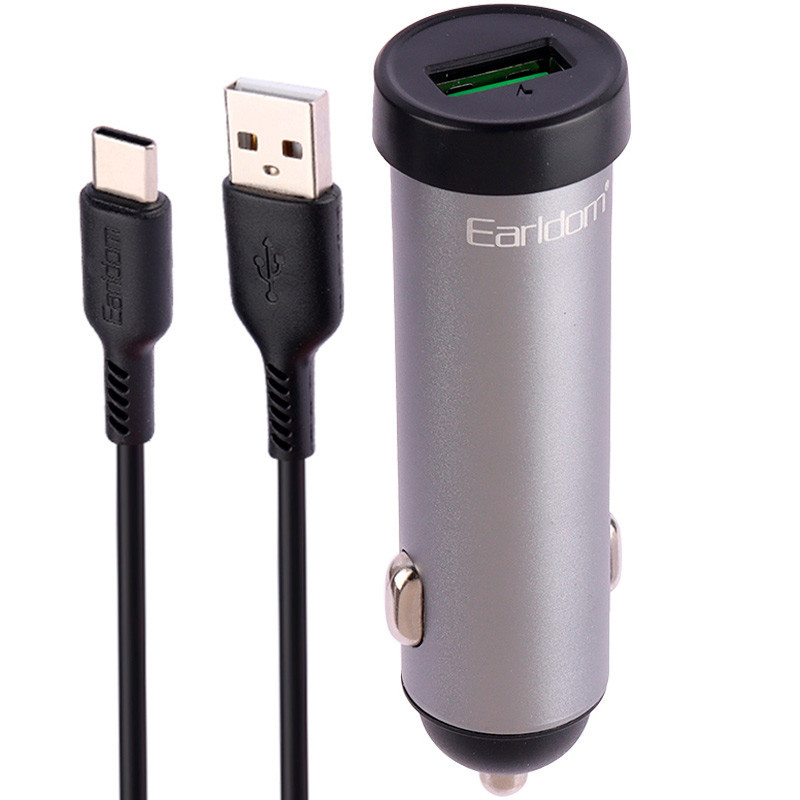 شارژر فندکی فست شارژ Earldom ES-CC21 2.4A 12W + کابل تایپ سی