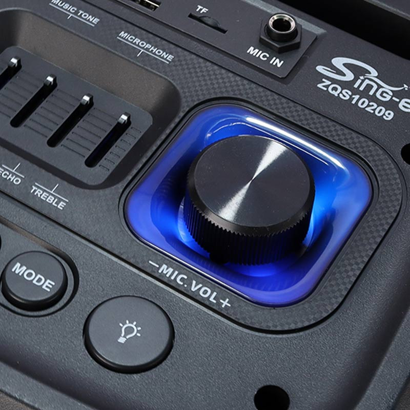 اسپیکر چمدانی بلوتوثی رم و فلش خور Sing-E ZQS10209 + میکروفون و ریموت کنترل
