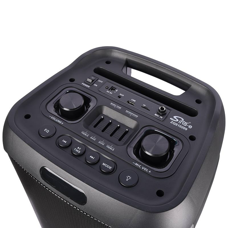 اسپیکر چمدانی بلوتوثی رم و فلش خور Sing-E ZQS10209 + میکروفون و ریموت کنترل