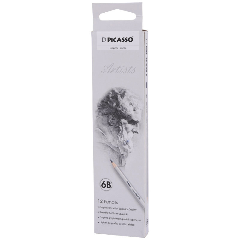 مداد طراحی پیکاسو Picasso 7000-12CB 6B بسته ۱۲ عددی