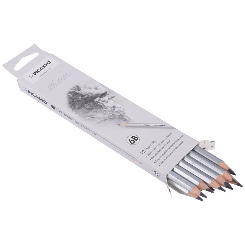 مداد طراحی پیکاسو Picasso 7000-12CB 6B بسته ۱۲ عددی