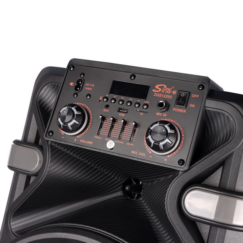 اسپیکر چمدانی بلوتوثی رم و فلش خور Sing-E ZQS12205 + میکروفون و ریموت کنترل