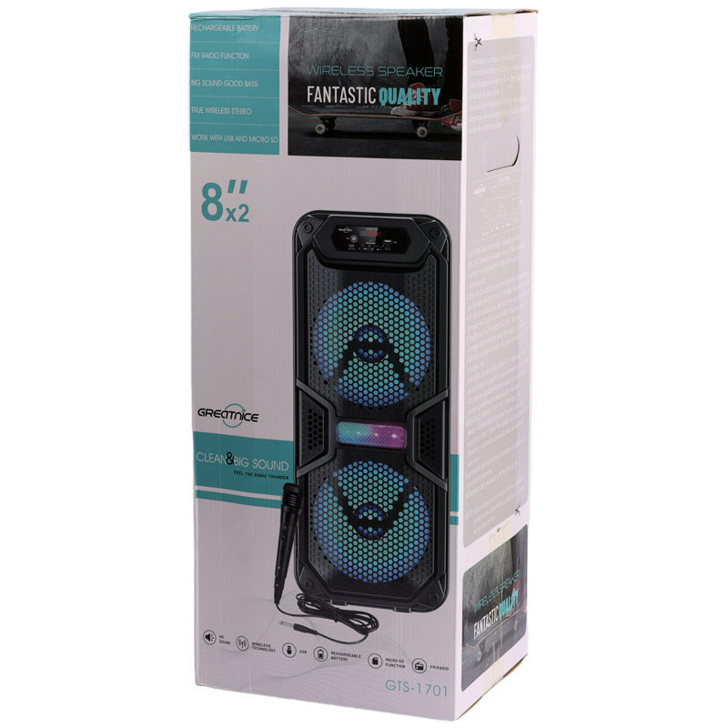 اسپیکر چمدانی بلوتوثی رم و فلش خور Greatnice GTS-1701 + میکروفون