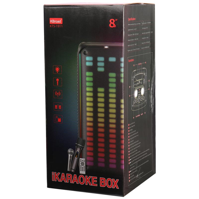 اسپیکر چمدانی رم و فلش خور KTS-1911 + میکروفون و ریموت کنترل