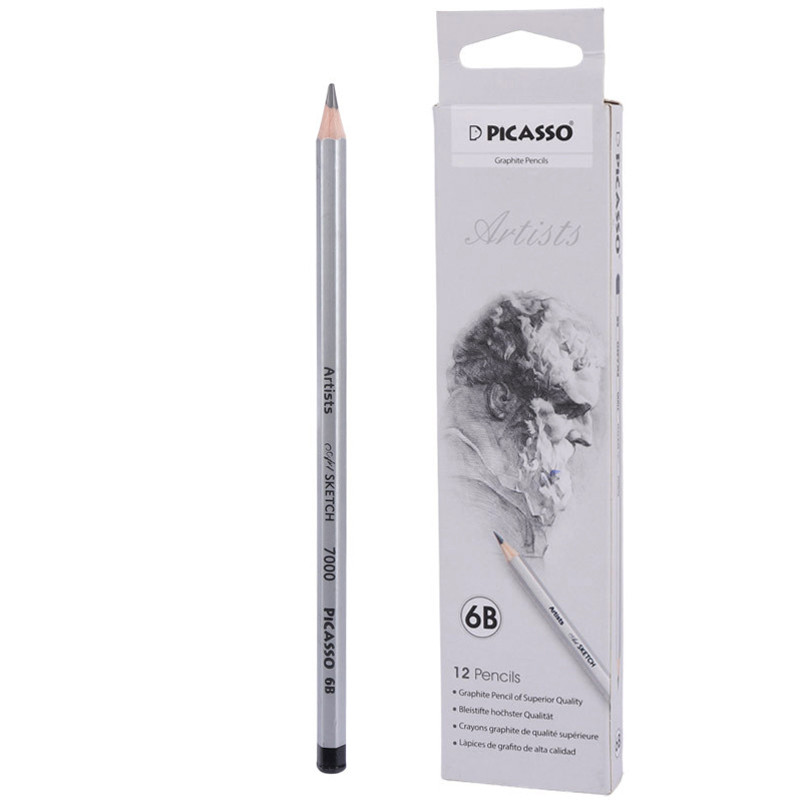 مداد طراحی پیکاسو Picasso 7000-12CB 6B بسته ۱۲ عددی