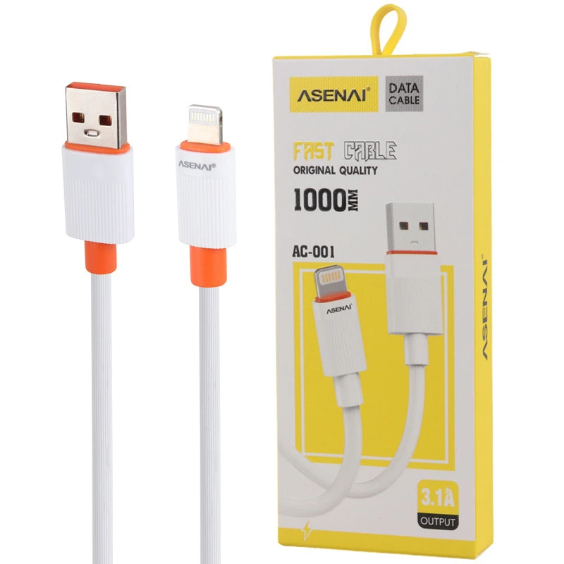 کابل آیفونی فست شارژ Asenai AC-001 3.1A 1m