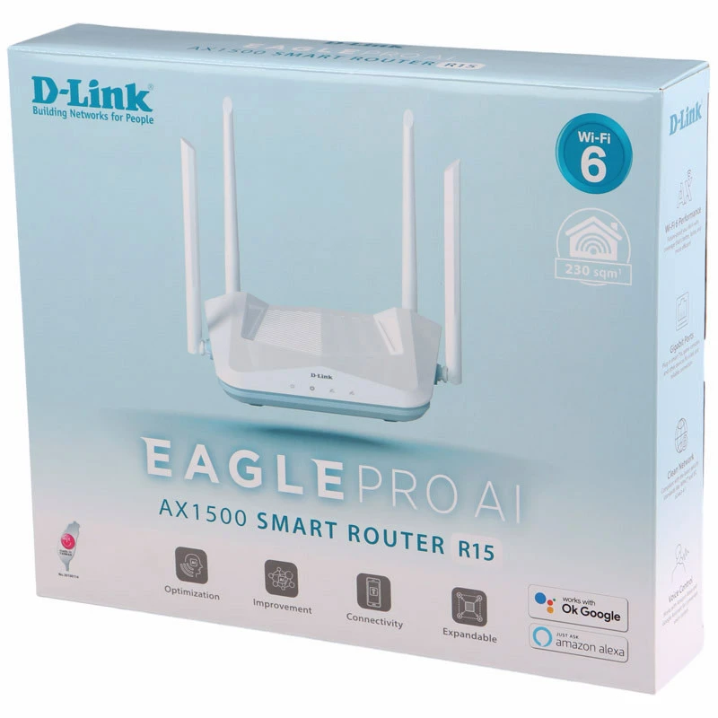 روتر 4 آنتن D-Link R15 Eagle Pro Ai AX1500 300Mbps