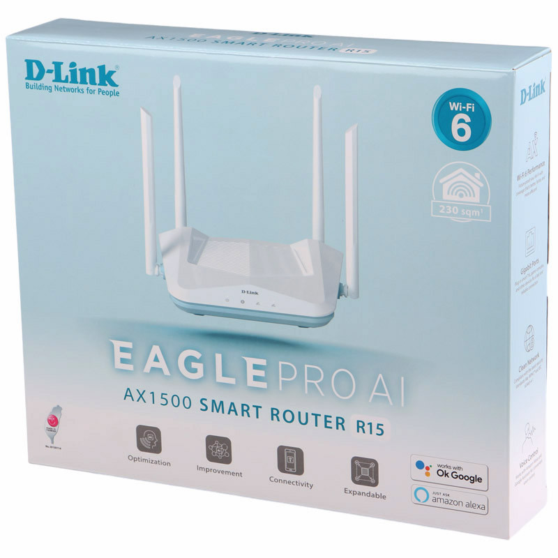 روتر 4 آنتن D-Link R15 Eagle Pro Ai AX1500 300Mbps