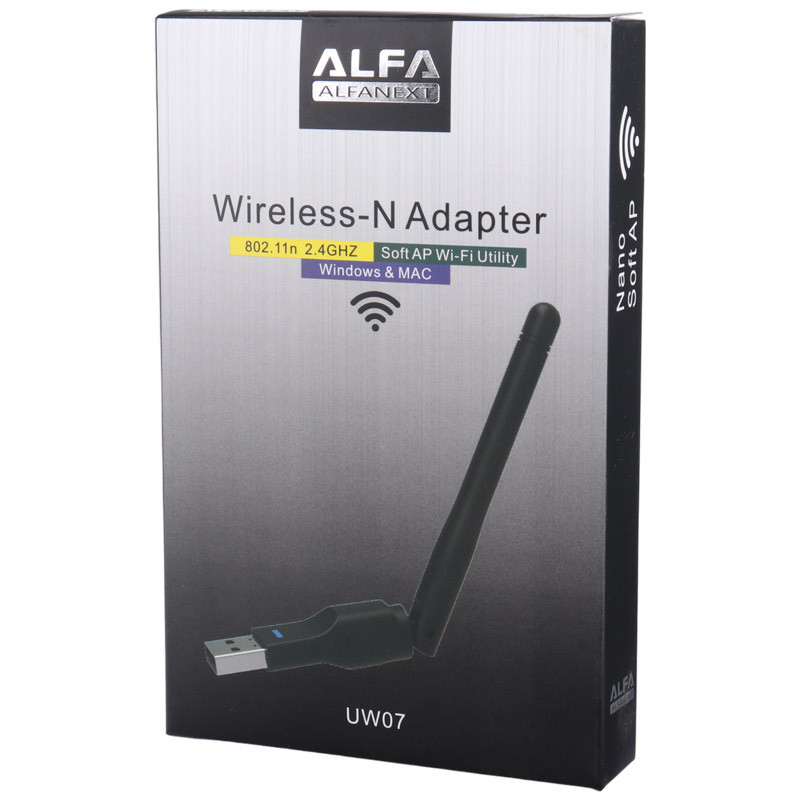 کارت شبکه بی سیم آنتن دار Alfa UW07 150Mbps