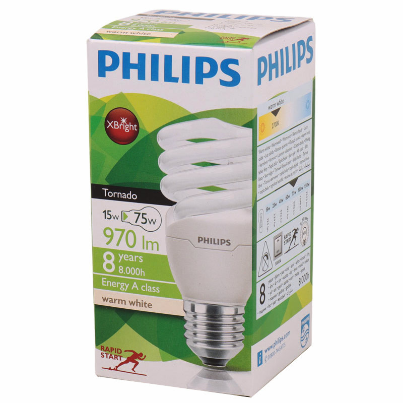 لامپ کم مصرف فیلیپس Philips Tornado E27 15W