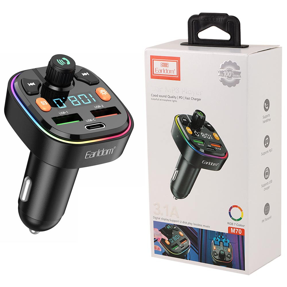 شارژر فندکی + FM Player بلوتوثی Earldom ET-M70