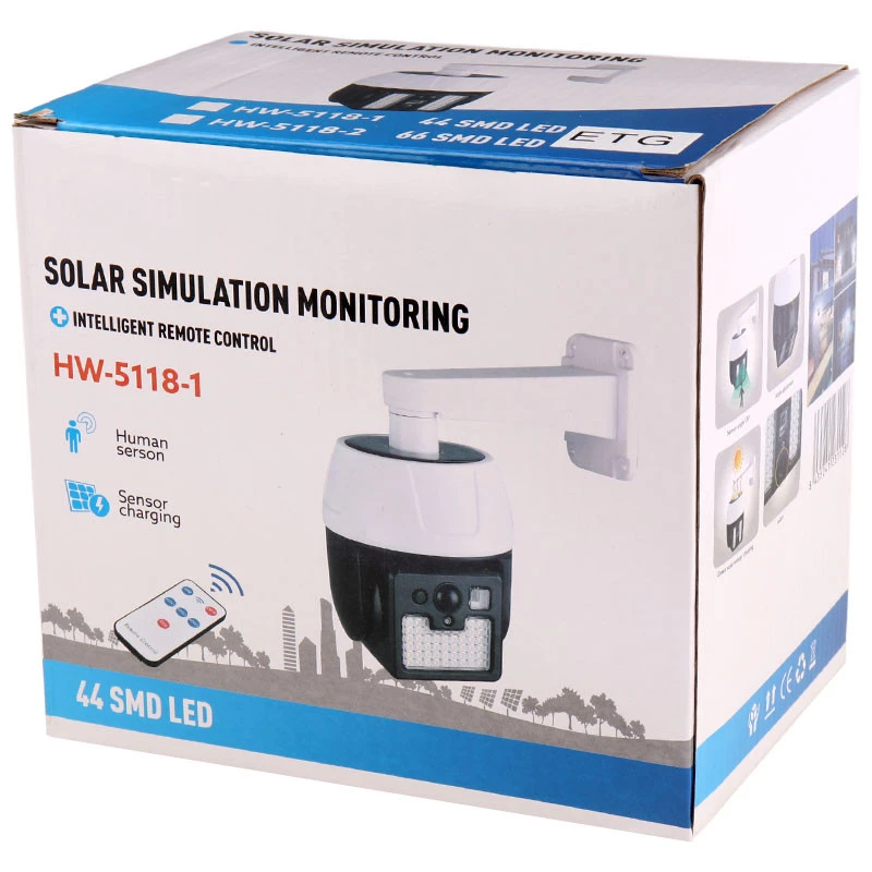 چراغ دیواری سنسوردار خورشیدی HW-5118-1 + ریموت کنترل