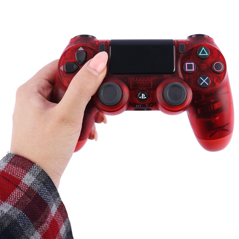 دسته بی سیم SONY PlayStation 4 DualShock 4 High Copy طرح شیشه ای قرمز پکدار