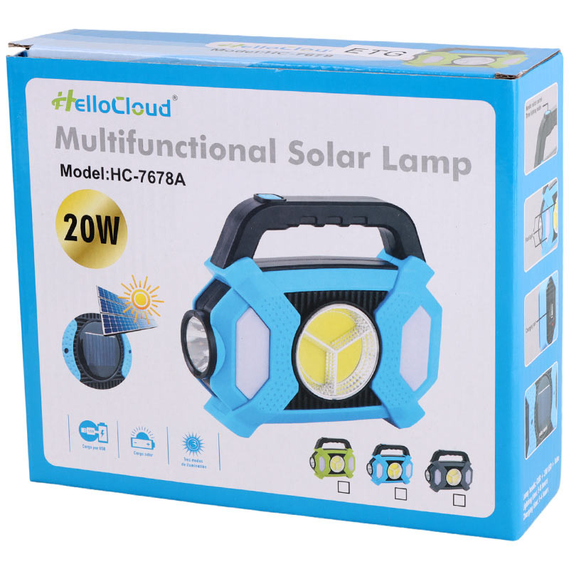 چراغ قوه شارژی خورشیدی Hellocloud HC-7678B