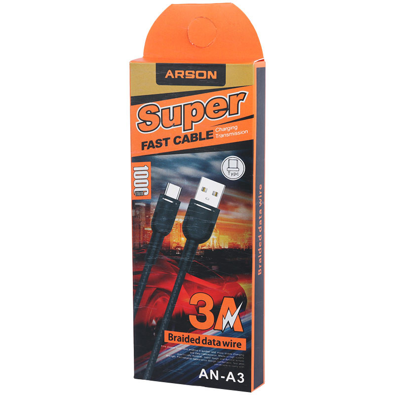 کابل تایپ سی فست شارژ Arson AN-A3 3A 1m
