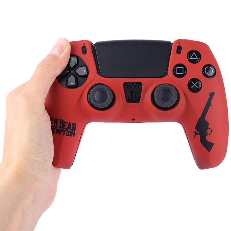 روکش دسته بازی PS5 طرح Red Dead Redemption قرمز مشکی کد 2