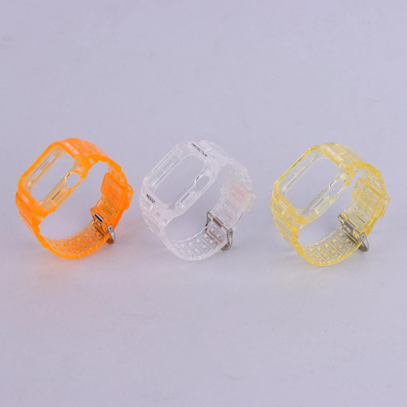 بند اپل واچ شفاف رنگی Slicto + کاور صفحه 38/40/41mm