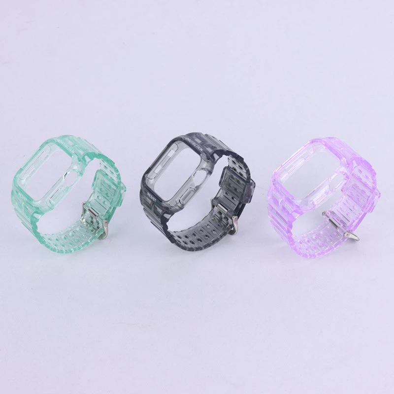بند اپل واچ شفاف رنگی Slicto + کاور صفحه 38/40/41mm