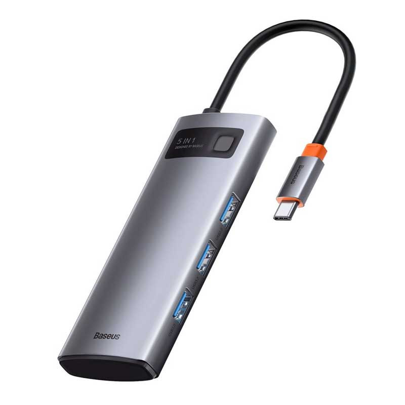 هاب 5 پورت Type-C باسئوس Metal Gleam Series CAHUB-CX0G